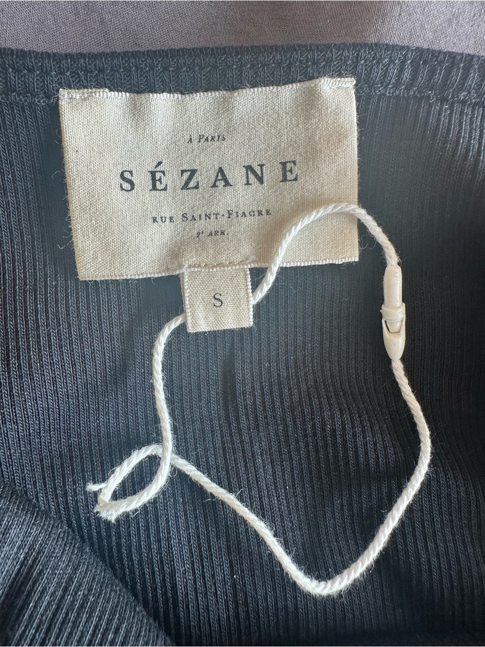 Sezane Aria S Black Tie-Shoulder Square Neck Camisole - Picture 4 of 4